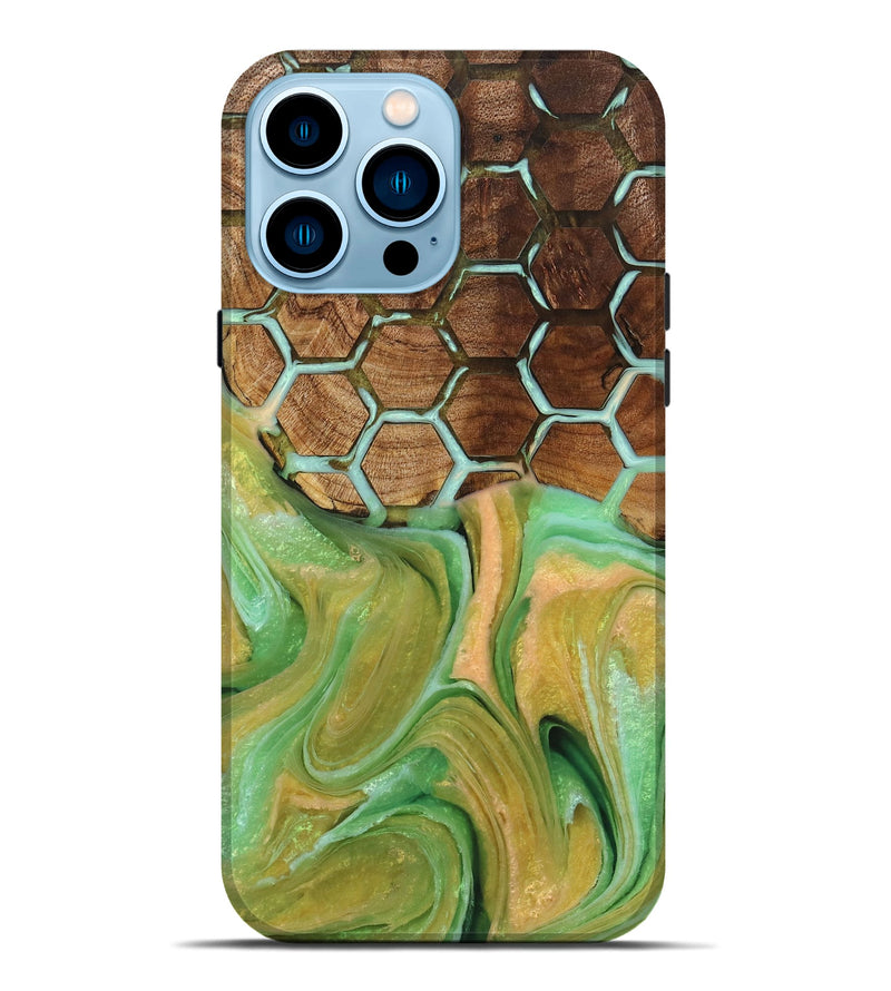 iPhone 14 Pro Max Wood+Resin Live Edge Phone Case - Louis (Pattern, 714286)