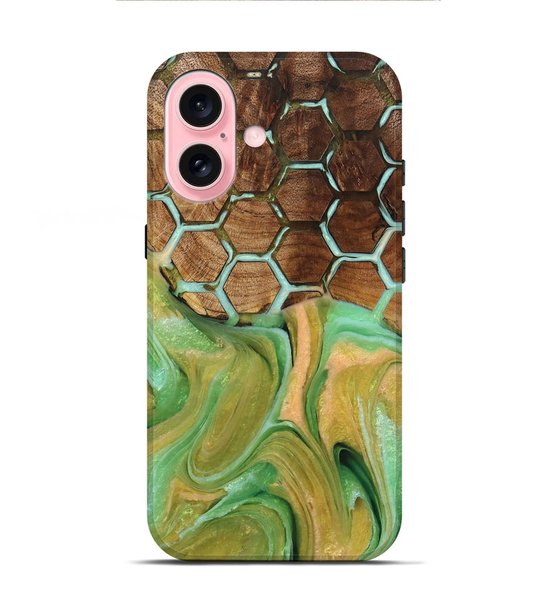 iPhone 16 Wood+Resin Live Edge Phone Case - Louis (Pattern, 714286)