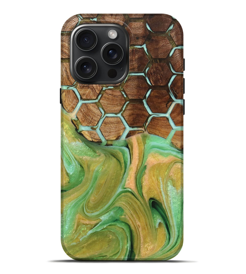 iPhone 16 Pro Max Wood+Resin Live Edge Phone Case - Louis (Pattern, 714286)