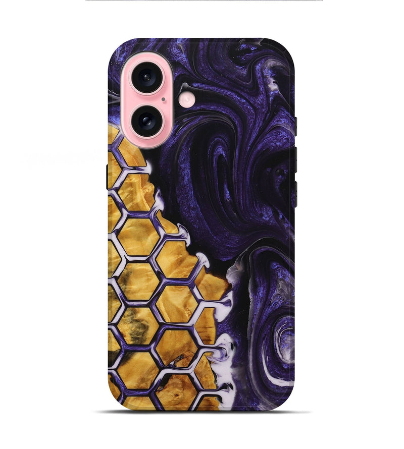 iPhone 16 Wood+Resin Live Edge Phone Case - Karissa (Pattern, 714290)