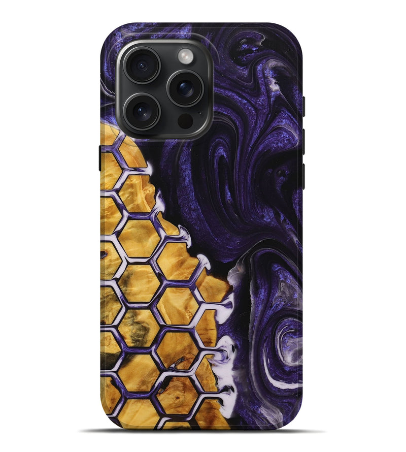 iPhone 16 Pro Max Wood+Resin Live Edge Phone Case - Karissa (Pattern, 714290)