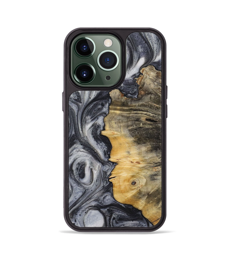 iPhone 13 Pro Wood+Resin Phone Case - Brenden (Black & White, 714301)