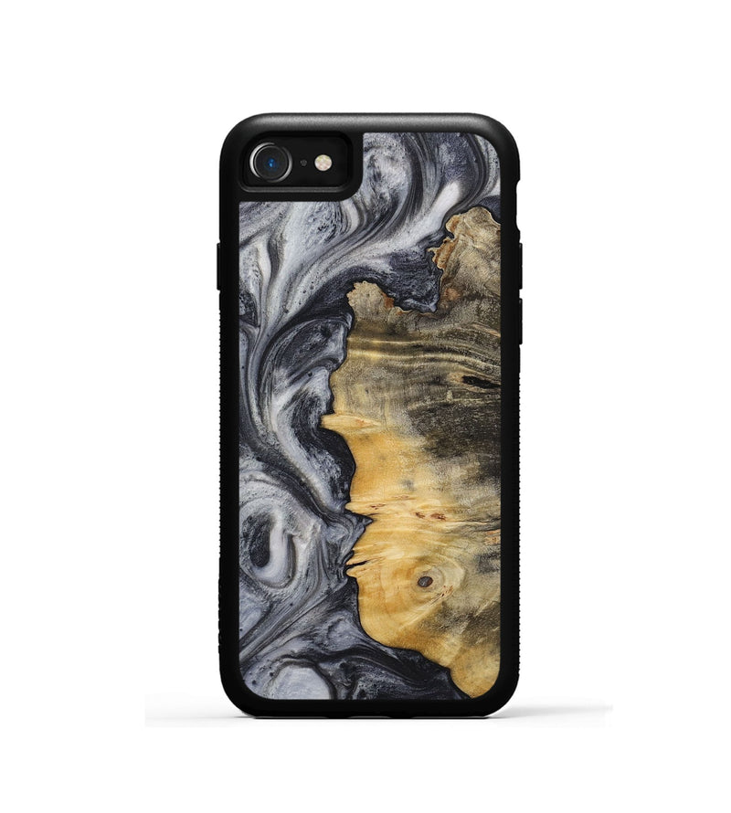 iPhone SE Wood+Resin Phone Case - Brenden (Black & White, 714301)