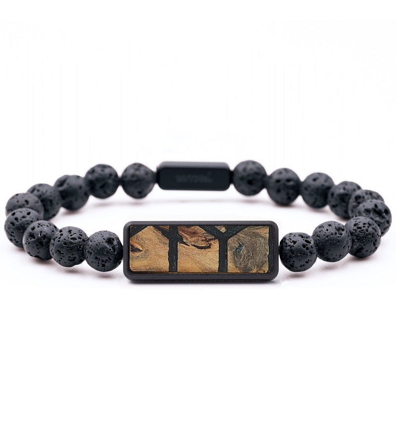 Lava Bead Wood+Resin Bracelet - Pearl (Pattern, 714500)