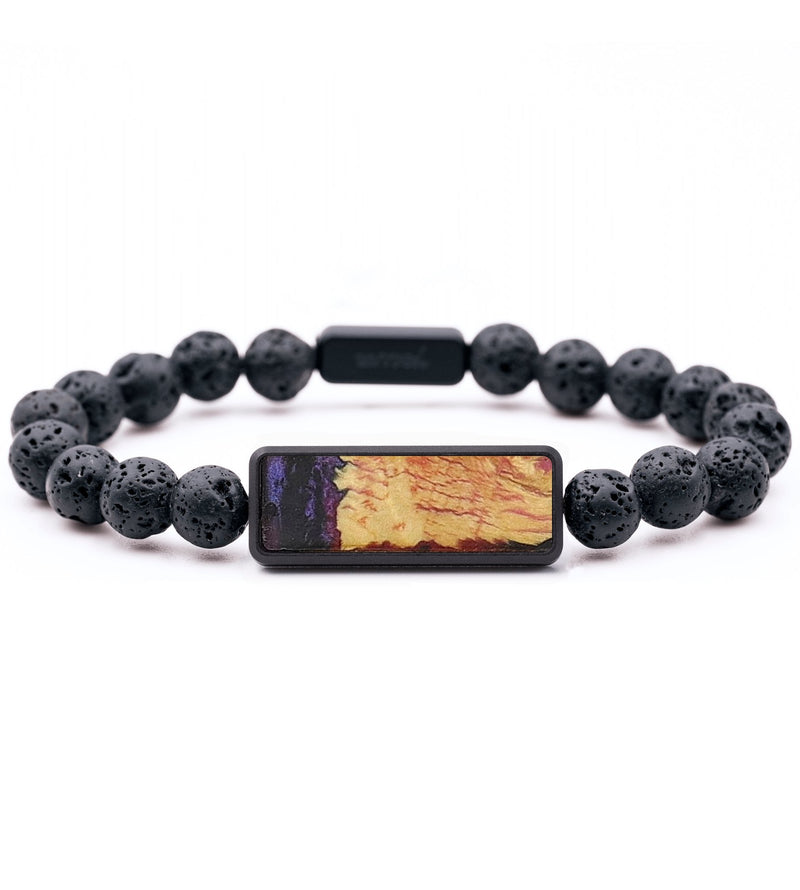 Lava Bead Wood+Resin Bracelet - Suzanne (Purple, 714525)