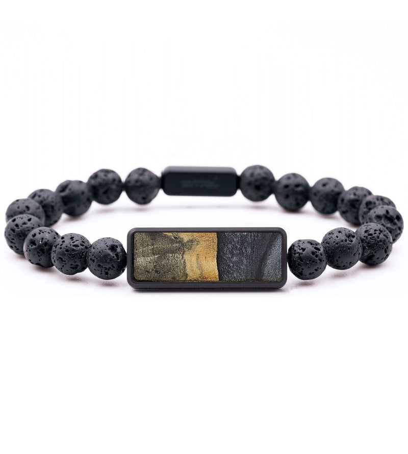 Lava Bead Wood+Resin Bracelet - Katharine (Pure Black, 714528)