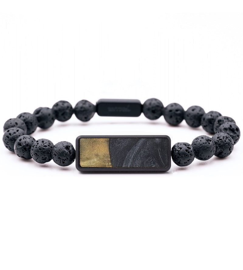 Lava Bead Wood+Resin Bracelet - Renee (Pure Black, 714531)