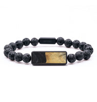 Lava Bead Wood+Resin Bracelet - Claire (Pure Black, 714533)