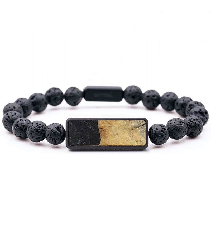 Lava Bead Wood+Resin Bracelet - Claire (Pure Black, 714533)