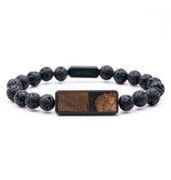 Lava Bead Wood+Resin Bracelet - Andrea (Pure Black, 714535)