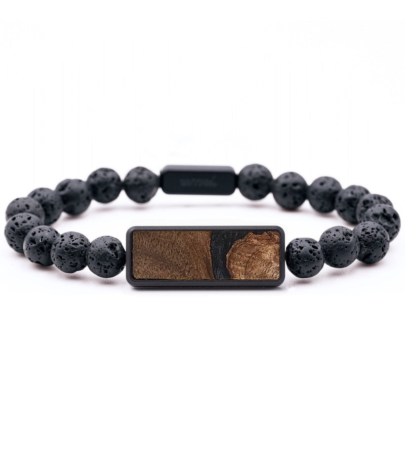 Lava Bead Wood+Resin Bracelet - Andrea (Pure Black, 714535)