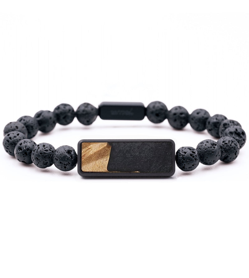 Lava Bead Wood+Resin Bracelet - Randall (Pure Black, 714536)