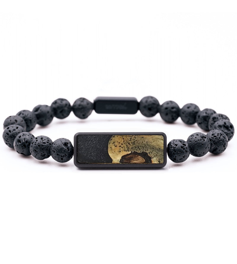 Lava Bead Wood+Resin Bracelet - Paulina (Pure Black, 714537)