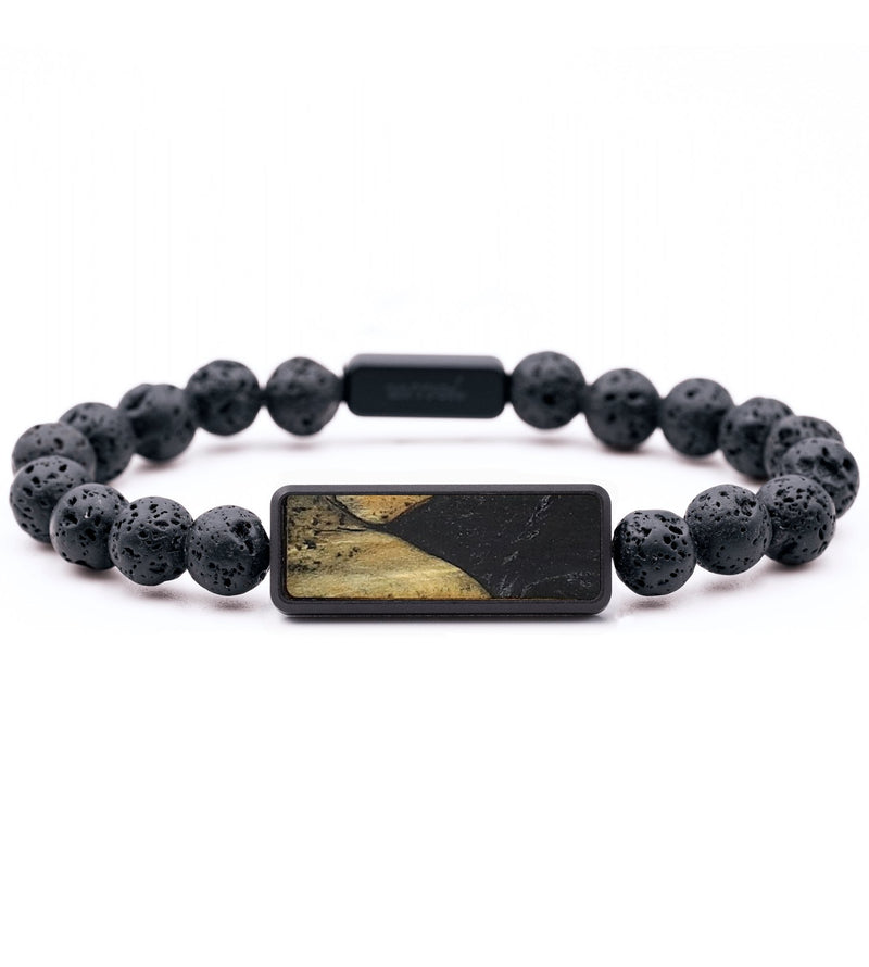 Lava Bead Wood+Resin Bracelet - Thelma (Pure Black, 714538)