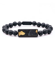 Lava Bead Wood+Resin Bracelet - Evelyn (Pure Black, 714541)