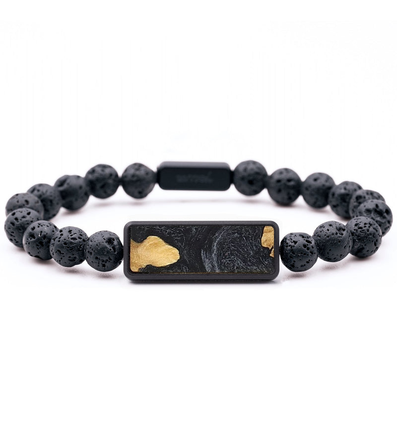 Lava Bead Wood+Resin Bracelet - Evelyn (Pure Black, 714541)