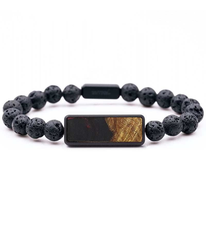 Lava Bead Wood+Resin Bracelet - Lois (Pure Black, 714542)