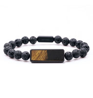 Lava Bead Wood+Resin Bracelet - Pat (Pure Black, 714544)