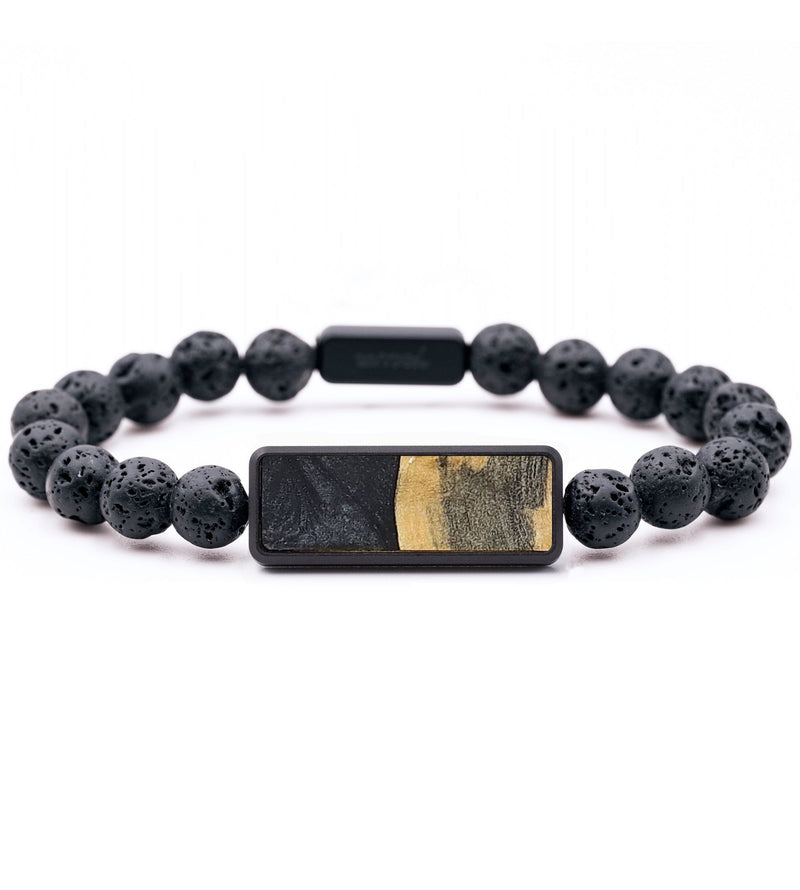 Lava Bead Wood+Resin Bracelet - Jorge (Pure Black, 714546)