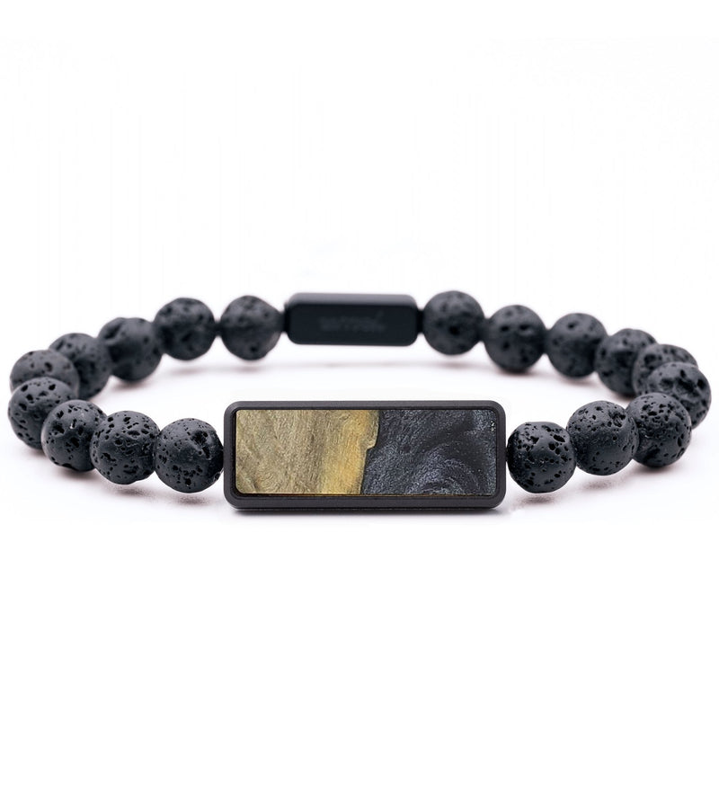 Lava Bead Wood+Resin Bracelet - Gale (Pure Black, 714547)