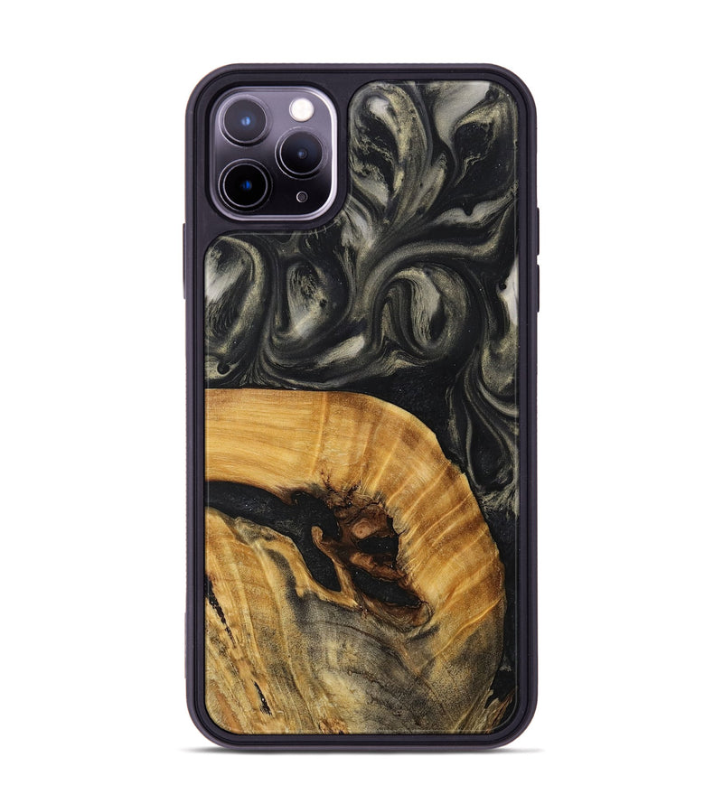 iPhone 11 Pro Max Wood+Resin Phone Case - Dustin (Black & White, 714622)