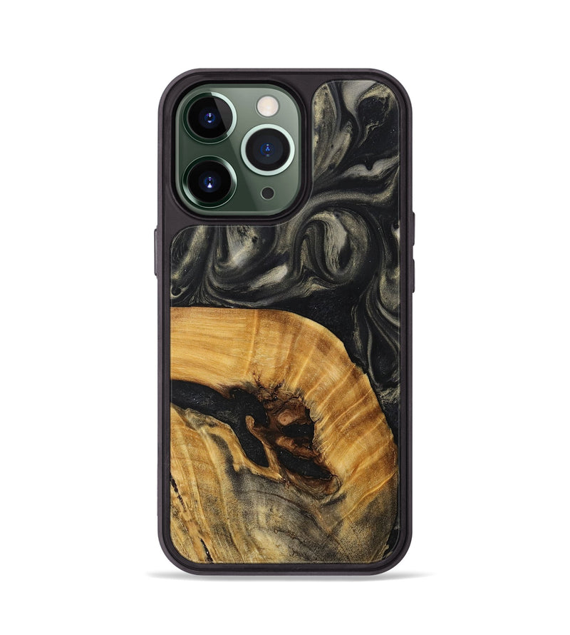 iPhone 13 Pro Wood+Resin Phone Case - Dustin (Black & White, 714622)