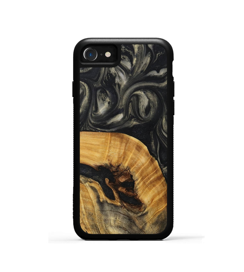 iPhone SE Wood+Resin Phone Case - Dustin (Black & White, 714622)