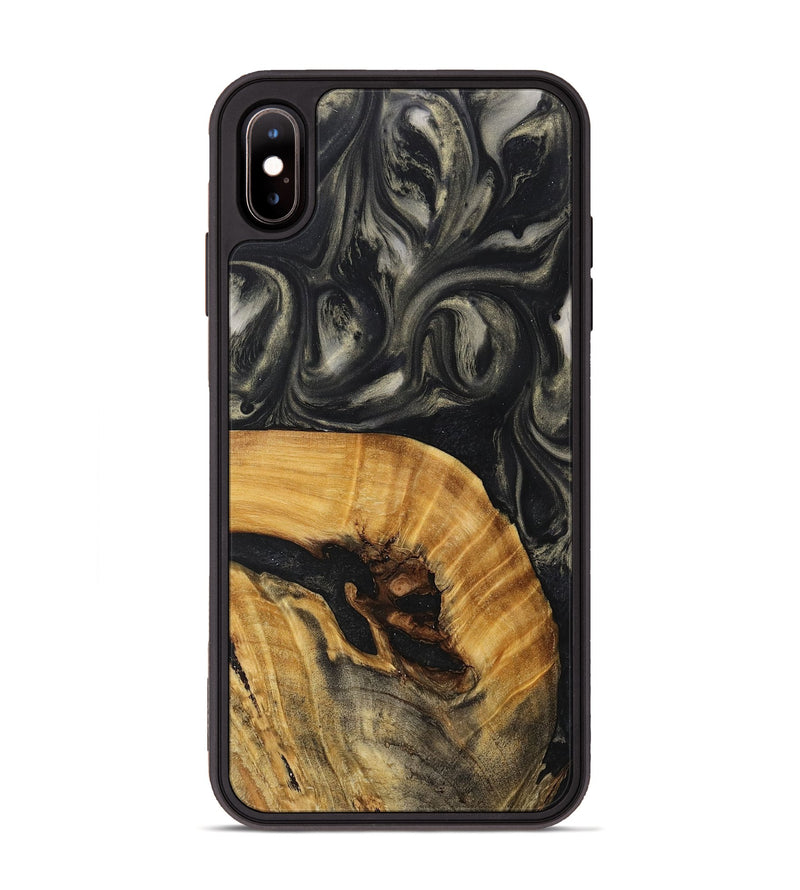 iPhone Xs Max Wood+Resin Phone Case - Dustin (Black & White, 714622)