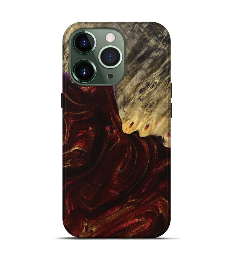 iPhone 13 Pro Wood+Resin Live Edge Phone Case - Talan (Red, 714676)