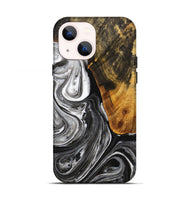 iPhone 13 Wood+Resin Live Edge Phone Case - Ruben (Black & White, 714679)