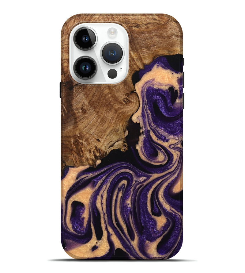 iPhone 15 Pro Max Wood+Resin Live Edge Phone Case - Alaya (Purple, 714682)