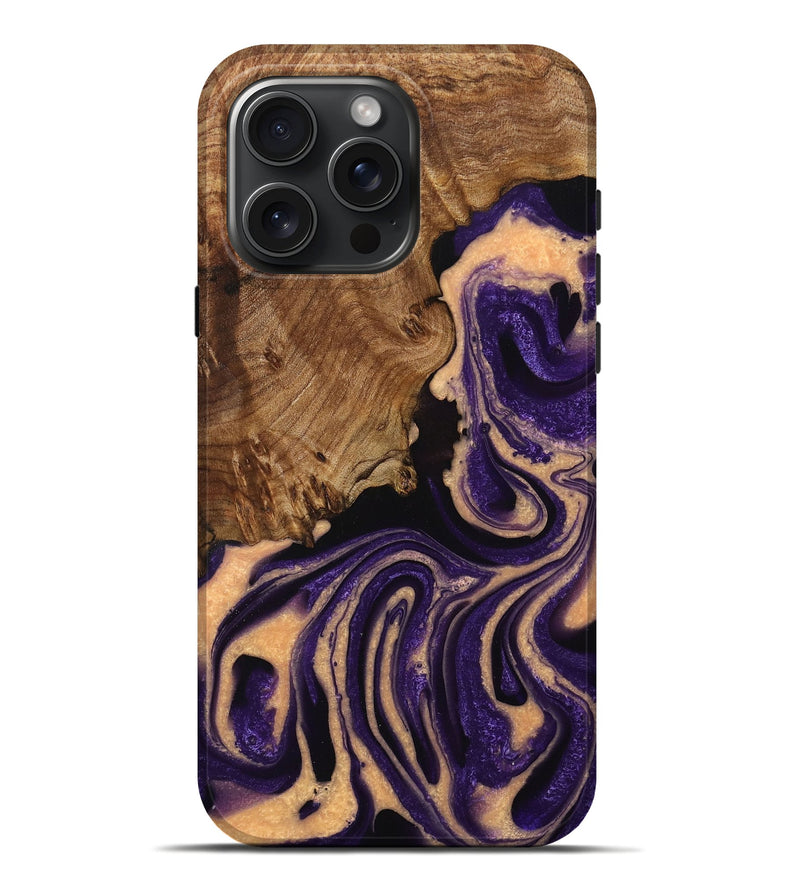 iPhone 16 Pro Max Wood+Resin Live Edge Phone Case - Alaya (Purple, 714682)