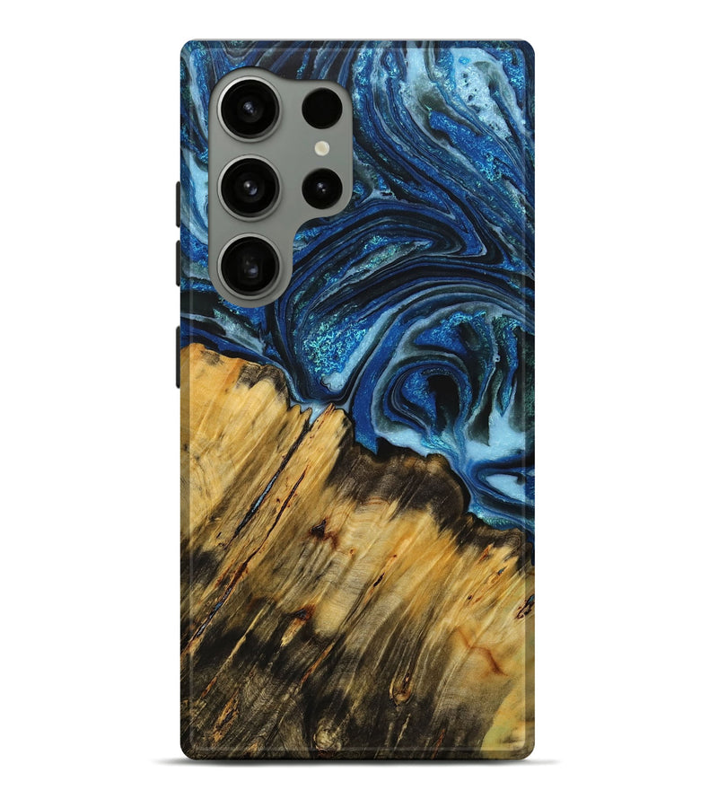 Galaxy S24 Ultra Wood+Resin Live Edge Phone Case - Maureen (Blue, 714698)