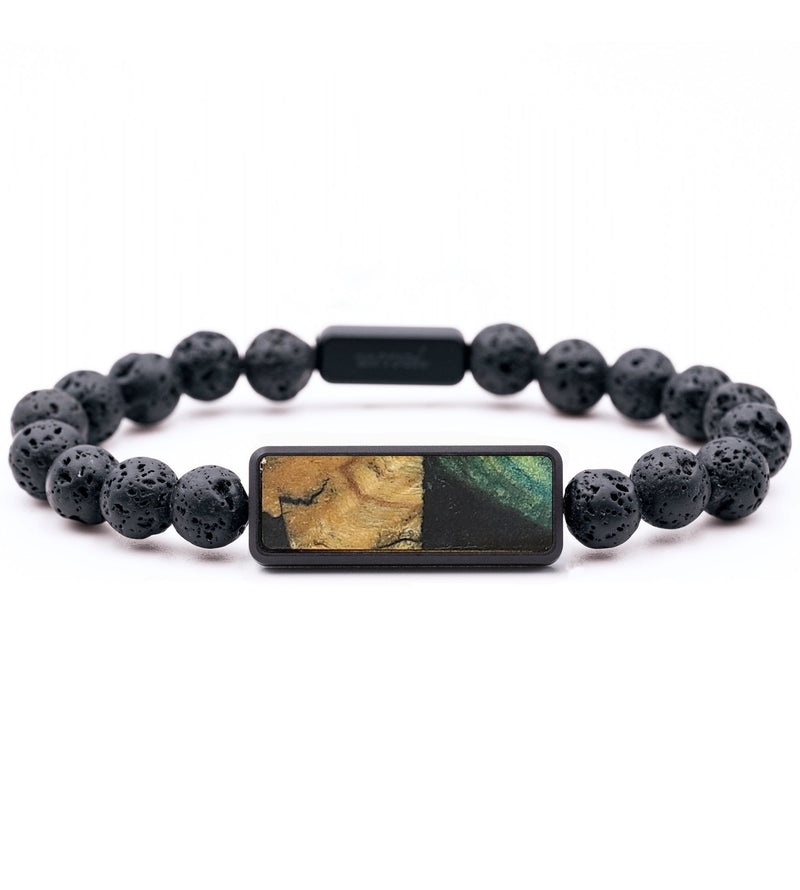 Lava Bead Wood+Resin Bracelet - Trevon (Green, 714715)