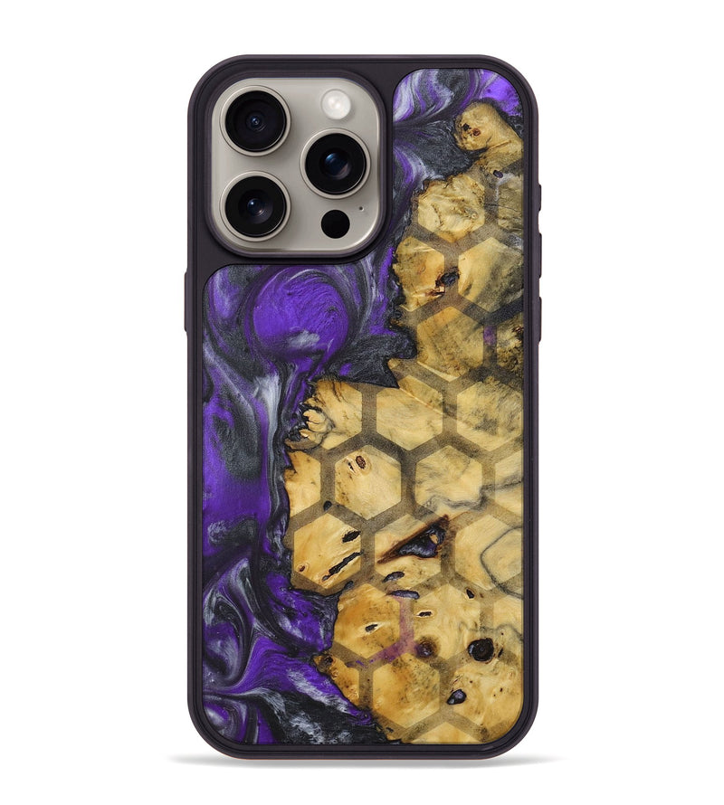 iPhone 15 Pro Max Wood+Resin Phone Case - Archie (Pattern, 714809)