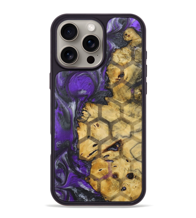 iPhone 16 Pro Max Wood+Resin Phone Case - Archie (Pattern, 714809)