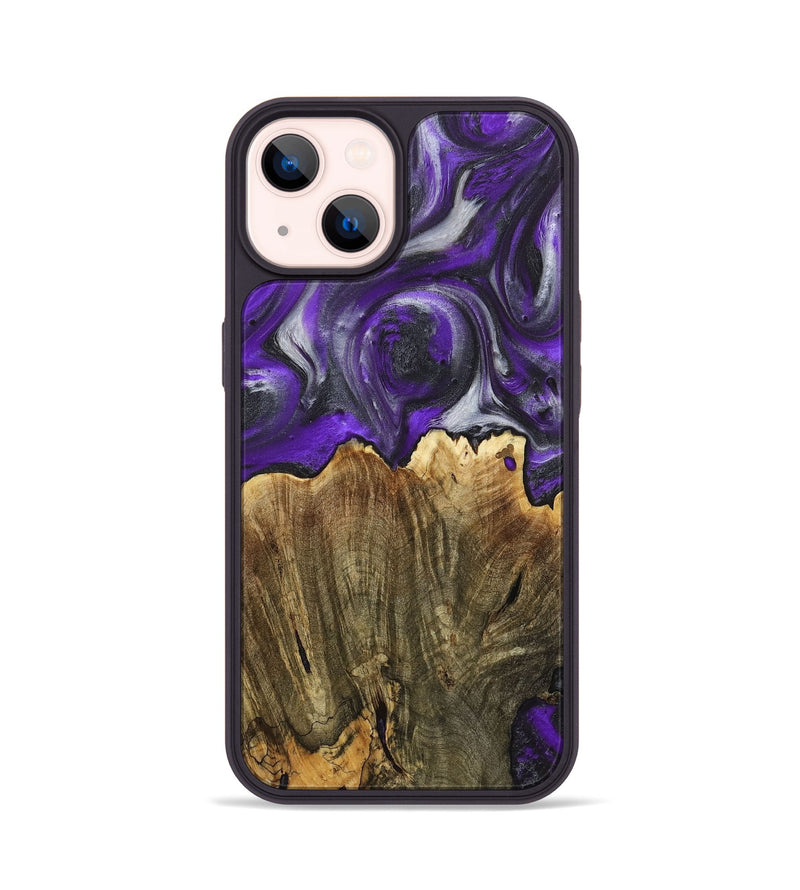 iPhone 14 Wood+Resin Phone Case - Stanley (Purple, 714816)