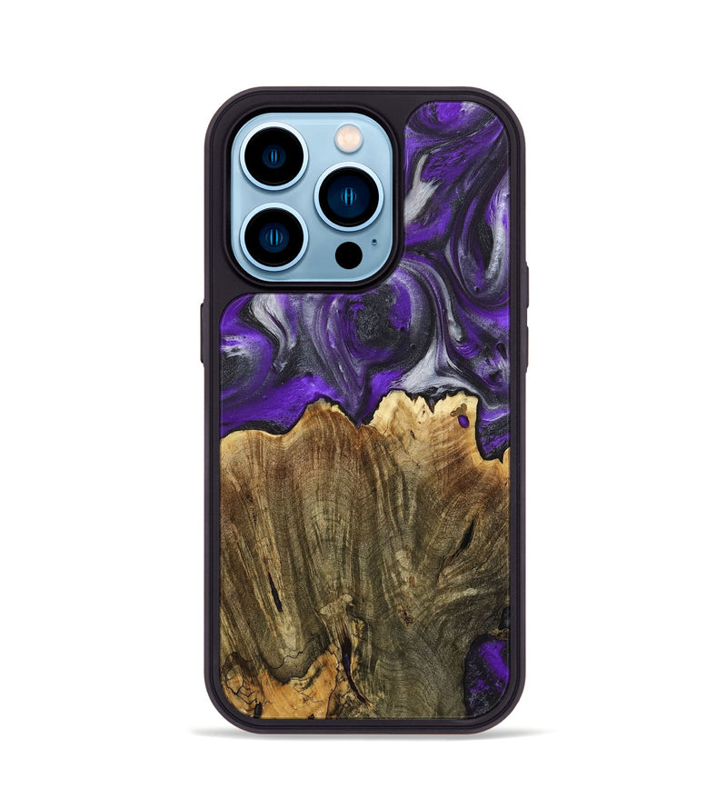 iPhone 14 Pro Wood+Resin Phone Case - Stanley (Purple, 714816)