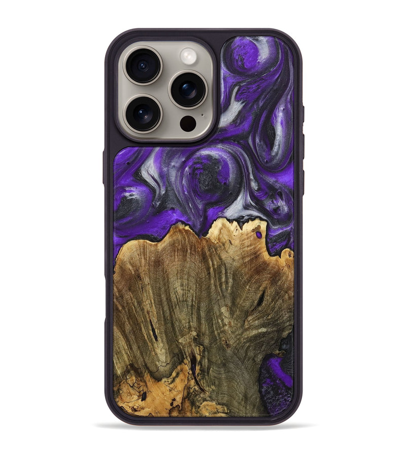 iPhone 16 Pro Max Wood+Resin Phone Case - Stanley (Purple, 714816)