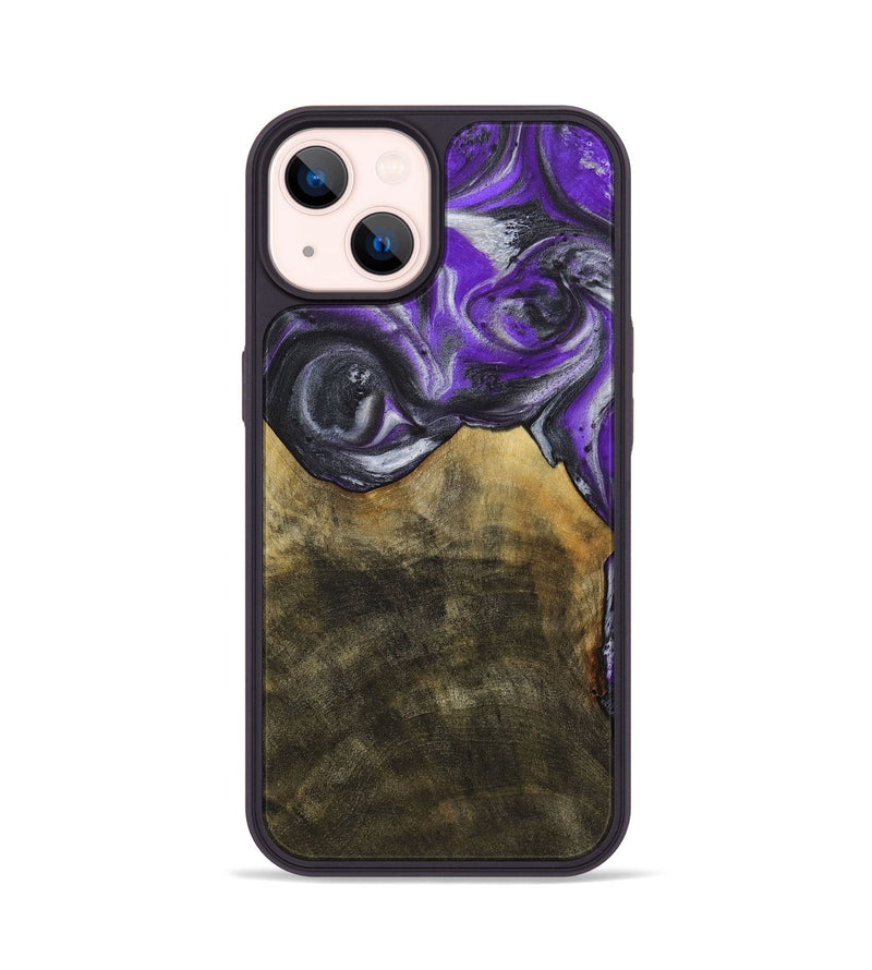 iPhone 14 Wood+Resin Phone Case - Clara (Purple, 714817)