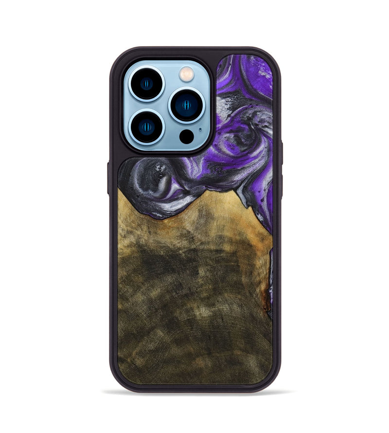 iPhone 14 Pro Wood+Resin Phone Case - Clara (Purple, 714817)