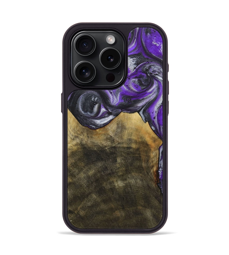 iPhone 15 Pro Wood+Resin Phone Case - Clara (Purple, 714817)