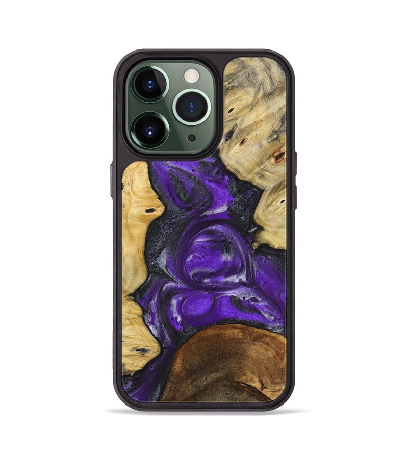 iPhone 13 Pro Wood+Resin Phone Case - Ben (Purple, 714820)