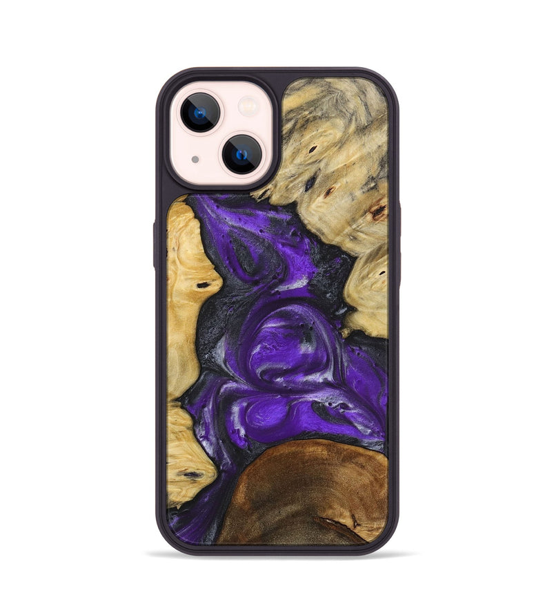 iPhone 14 Wood+Resin Phone Case - Ben (Purple, 714820)