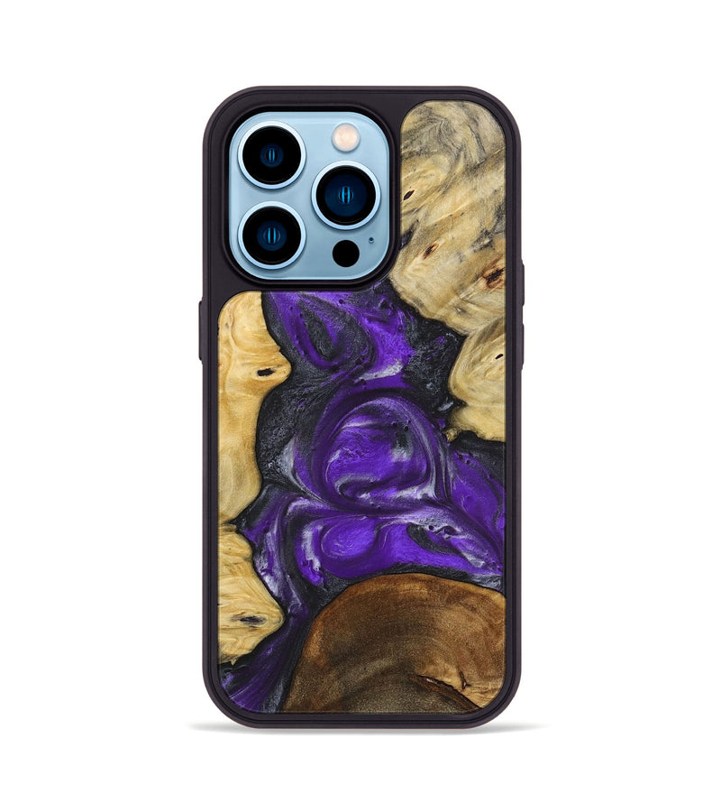 iPhone 14 Pro Wood+Resin Phone Case - Ben (Purple, 714820)