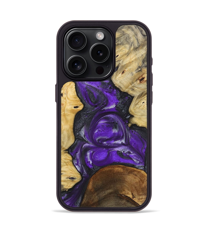 iPhone 15 Pro Wood+Resin Phone Case - Ben (Purple, 714820)