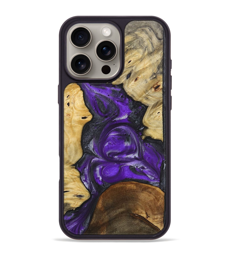 iPhone 16 Pro Max Wood+Resin Phone Case - Ben (Purple, 714820)