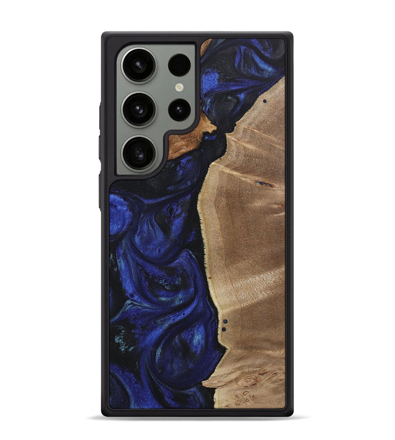 Galaxy S24 Ultra Wood+Resin Phone Case - Audra (Blue, 714861)