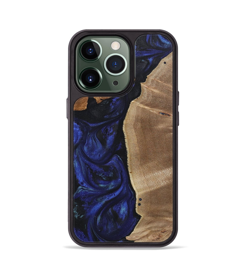 iPhone 13 Pro Wood+Resin Phone Case - Audra (Blue, 714861)