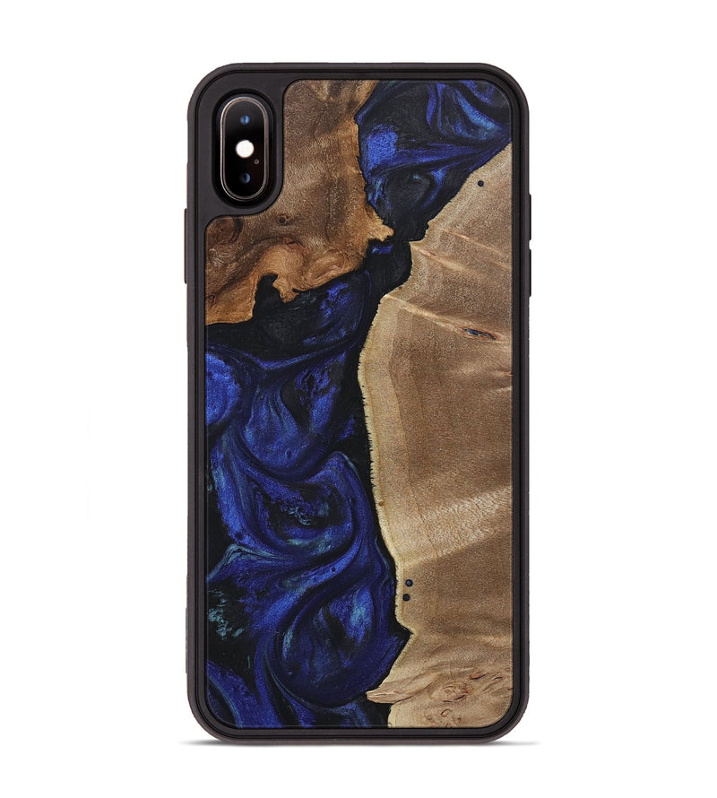 iPhone Xs Max Wood+Resin Phone Case - Audra (Blue, 714861)